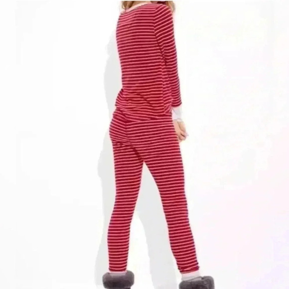 American Eagle Red and White Striped Waffle PJ Set Size Medium NWT - Picture 2 of 5
